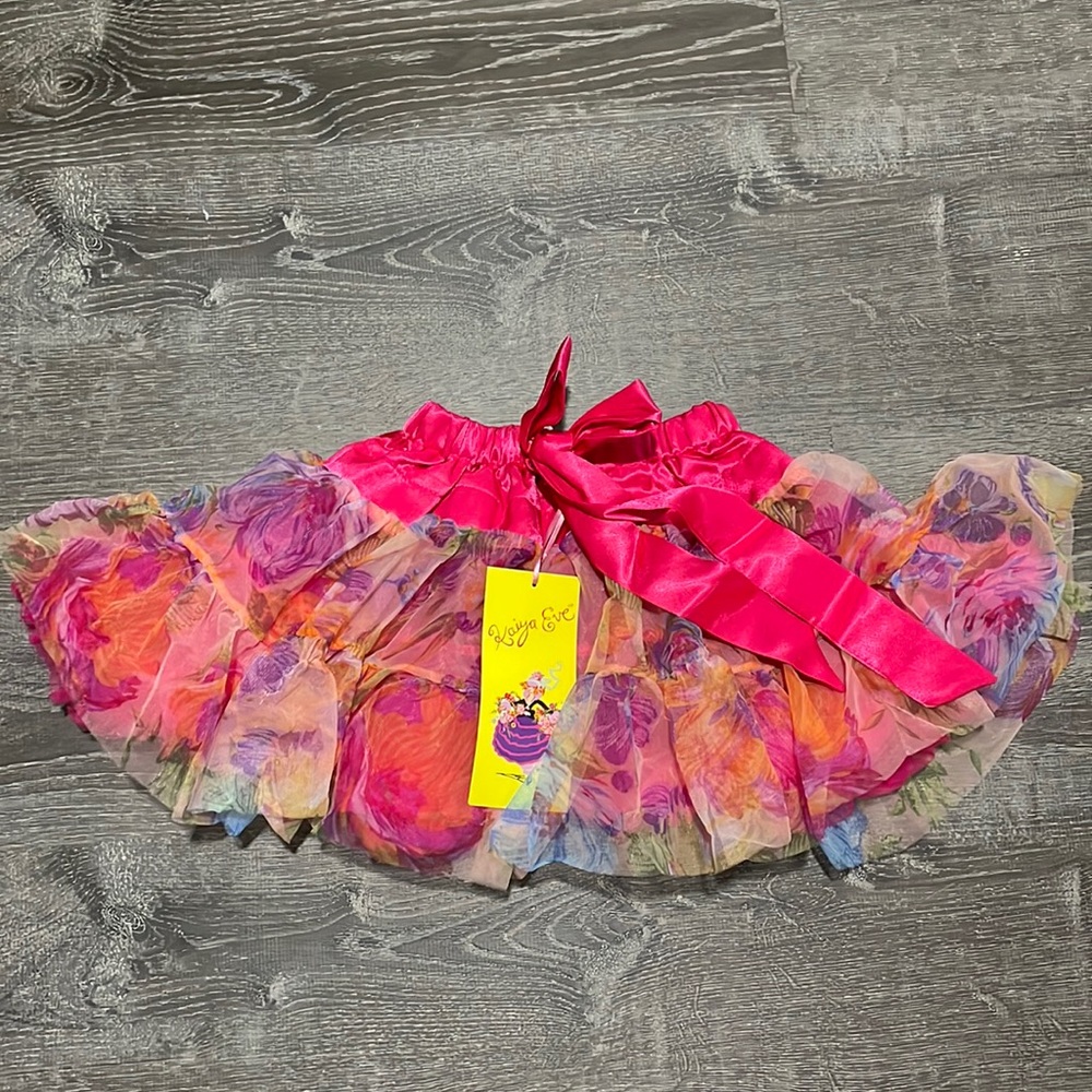 NWT Kaiya Eve Vintage WildFlowers/Raspberry Tulle Skirt Size 4